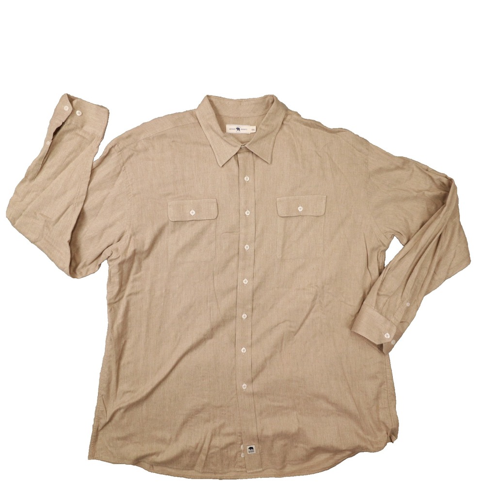 Onward Reserve Beige Lightweight Flannel Button Up shirt size XXL